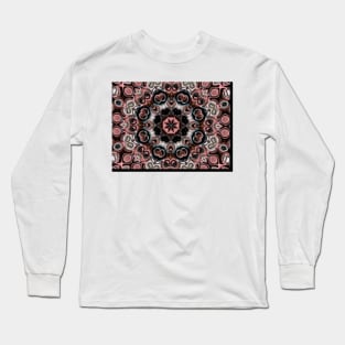 Pink and Grey Floral Kaleidoscope Long Sleeve T-Shirt